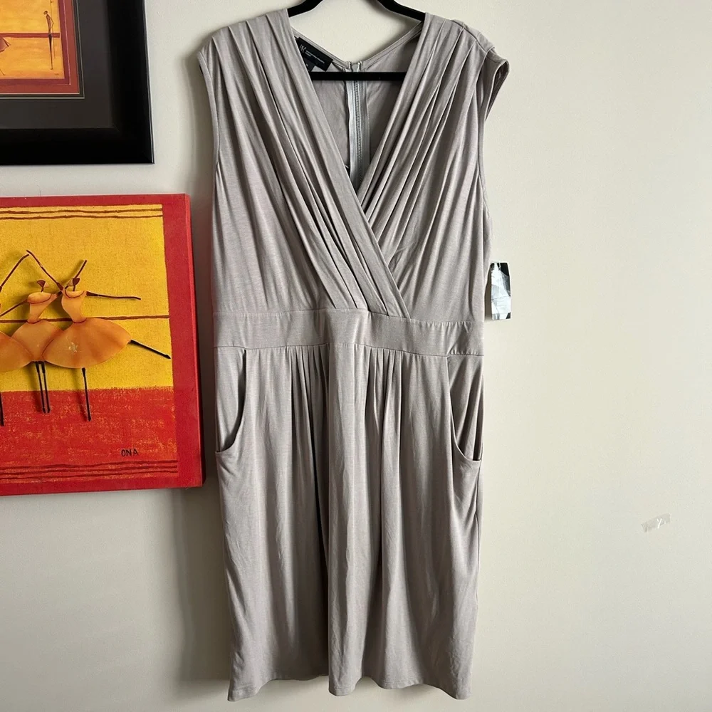 INC International Concepts Women's Taupe Midi Dress - Picture 1 of 7